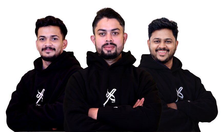 The ZainCo team in black ZainCo hoodies